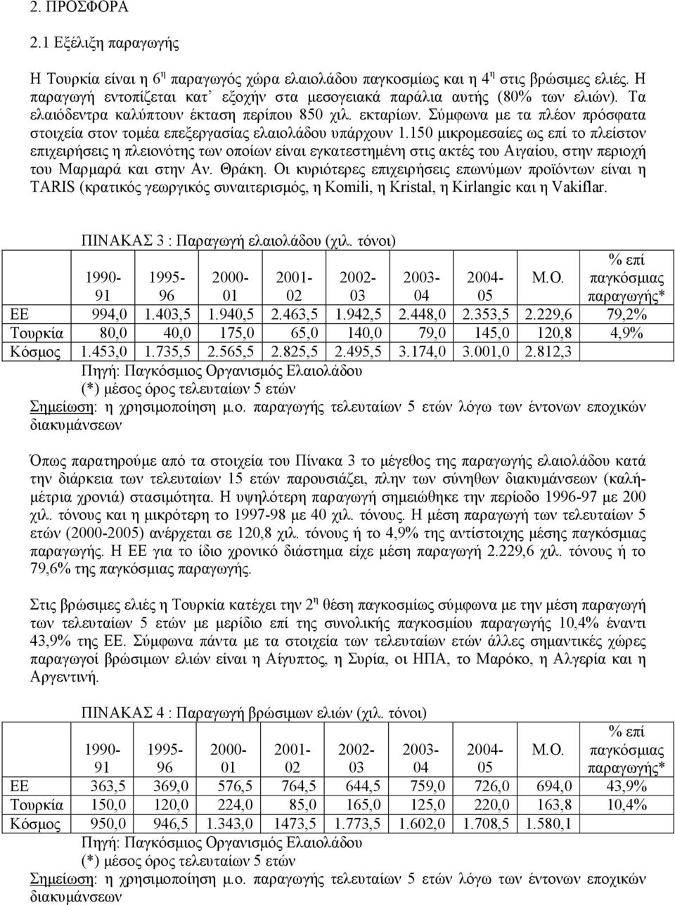 Σύµφωνα µε τα πλέον πρόσφατα στοιχεία στον τοµέα επεξεργασίας ελαιολάδου υπάρχουν 1.