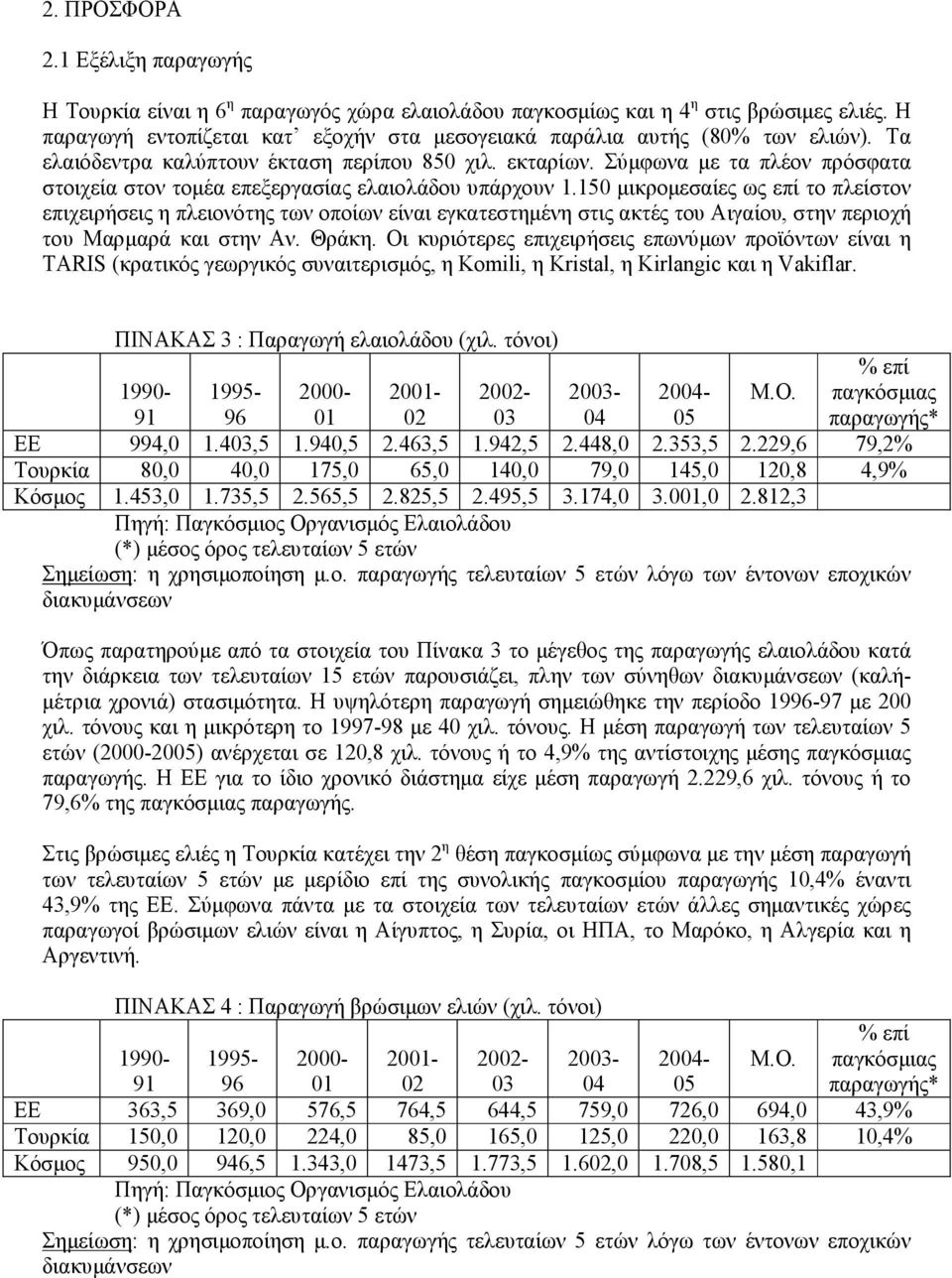 Σύµφωνα µε τα πλέον πρόσφατα στοιχεία στον τοµέα επεξεργασίας ελαιολάδου υπάρχουν 1.