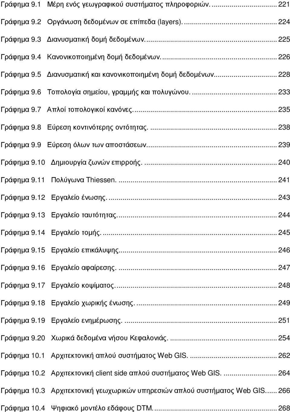 7 Απλοί τοπολογικοί κανόνες.... 235 Γράφηµα 9.8 Εύρεση κοντινότερης οντότητας.... 238 Γράφηµα 9.9 Εύρεση όλων των αποστάσεων.... 239 Γράφηµα 9.10 ηµιουργία ζωνών επιρροής.... 240 Γράφηµα 9.