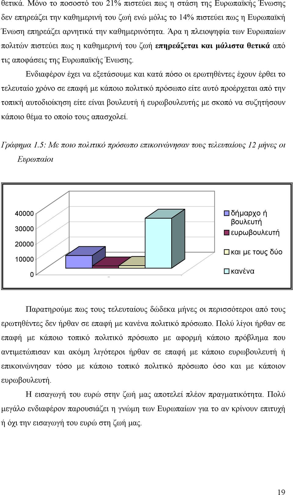 Άρα η πλειοψηφία των Ευρωπαίων πολιτών πιστεύει πως η καθηµερινή του ζωή επηρεάζεται και µάλιστα θετικά από τις αποφάσεις της Ευρωπαϊκής Ένωσης.