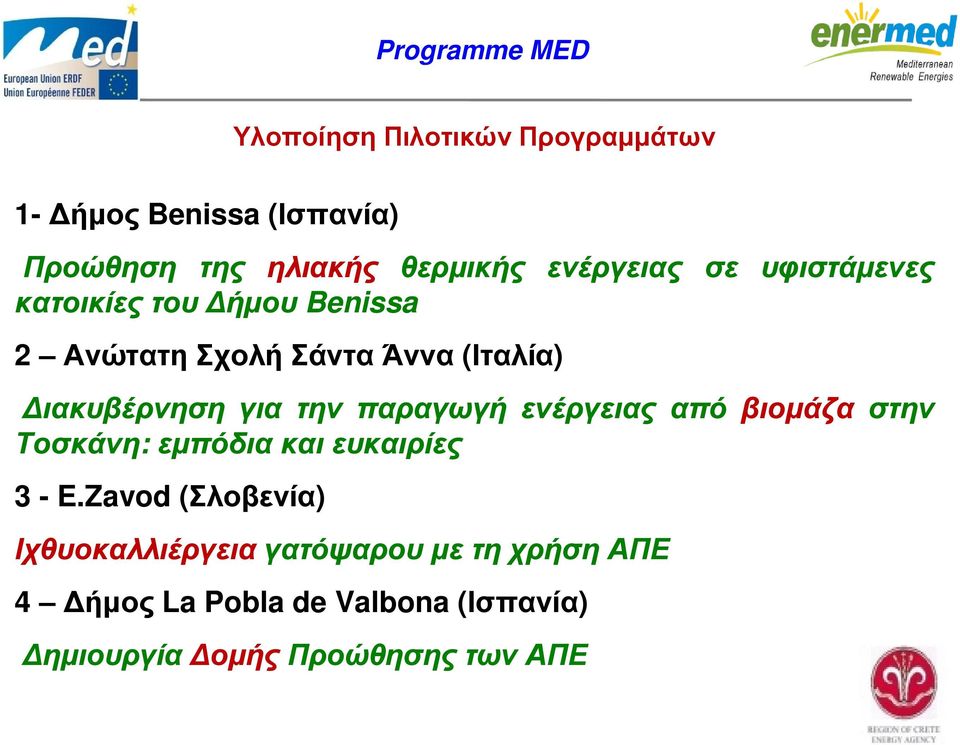 την παραγωγή ενέργειας από βιοµάζα στην Τοσκάνη: εµπόδια και ευκαιρίες 3 - E.