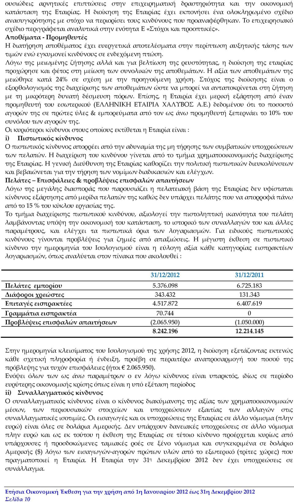 Το επιχειρησιακό σχέδιο περιγράφεται αναλυτικά στην ενότητα Ε «Στόχοι και προοπτικές».