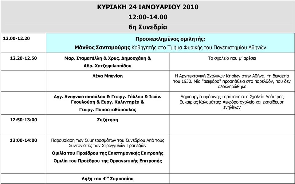 Παπασταθόπουλος Το σχολείο που µ αρέσει Η Αρχιτεκτονική Σχολικών Κτιρίων στην Αθήνα, τη δεκαετία του 1930.