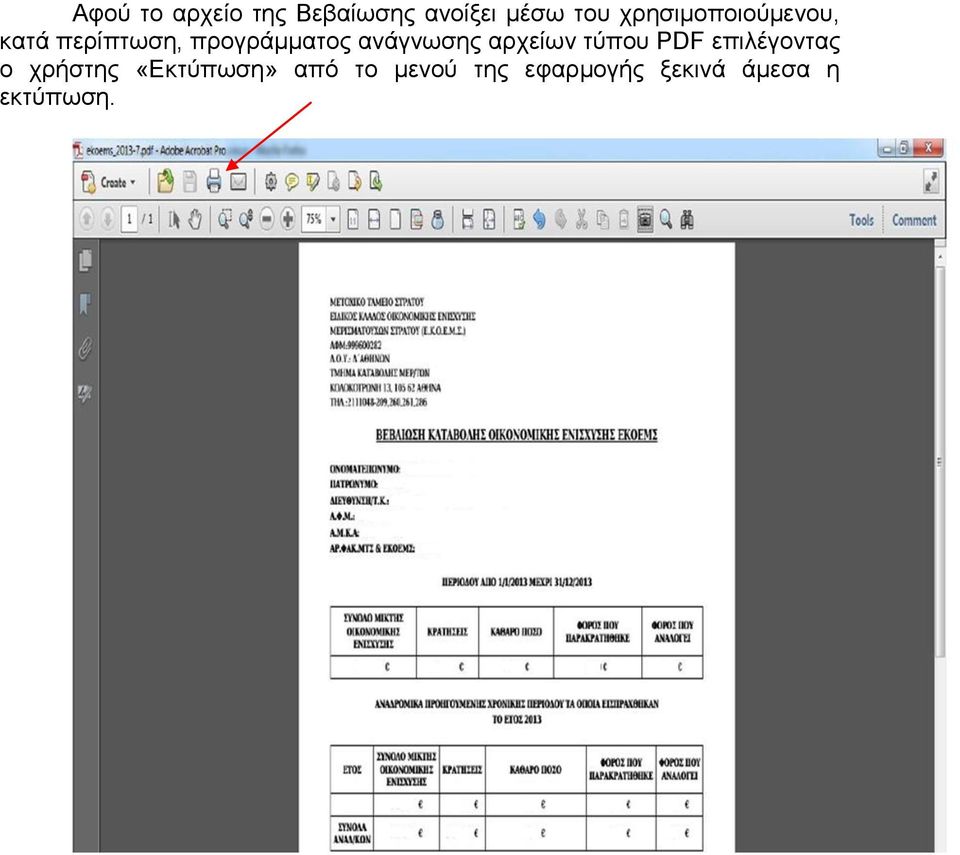 ανάγνωσης αρχείων τύπου PDF επιλέγοντας ο χρήστης