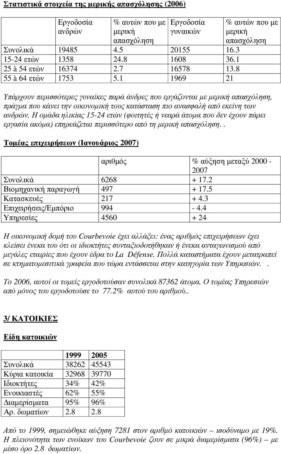 1 1969 21 % αυτών που µε µερική απασχόληση Υπάρχουν περισσότερες γυναίκες παρά άνδρες που εργάζονται µε µερική απασχόληση, πράγµα που κάνει την οικονοµική τους κατάσταση πιο ανασφαλή από εκείνη των