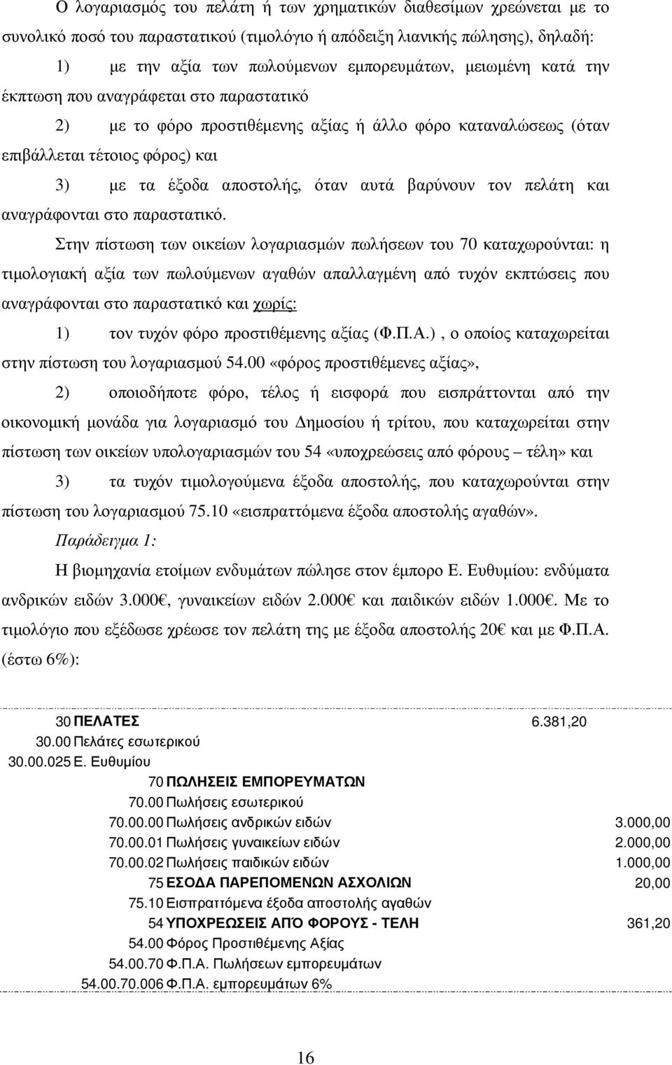 τον πελάτη και αναγράφονται στο παραστατικό.