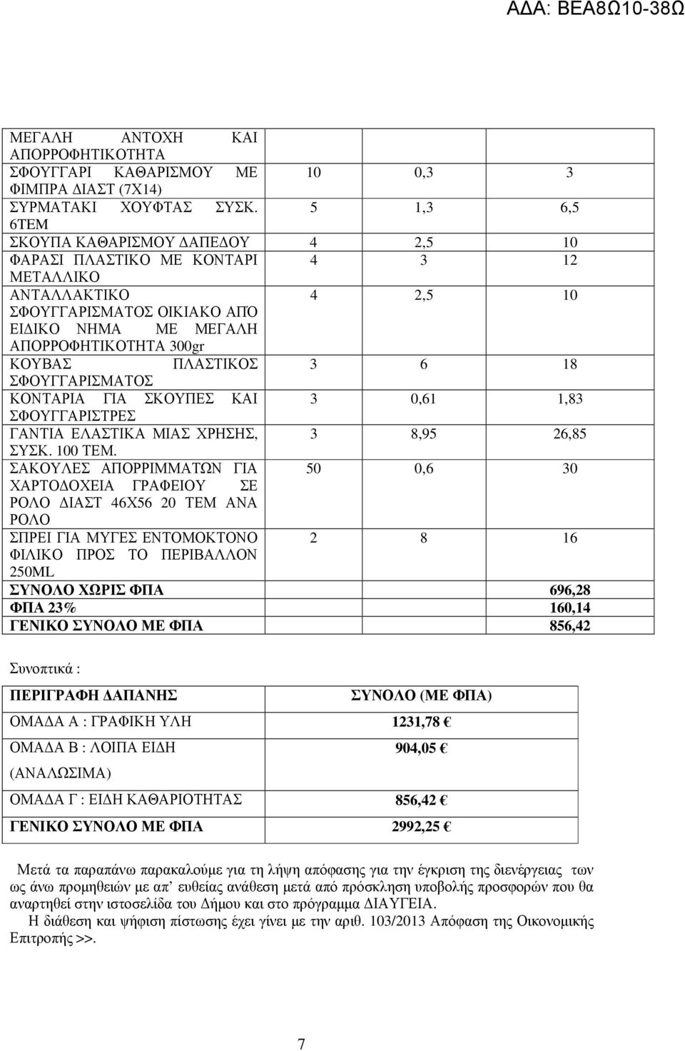 ΠΛΑΣΤΙΚΟΣ 3 6 18 ΣΦΟΥΓΓΑΡΙΣΜΑΤΟΣ ΚΟΝΤΑΡΙΑ ΓΙΑ ΣΚΟΥΠΕΣ ΚΑΙ 3 0,61 1,83 ΣΦΟΥΓΓΑΡΙΣΤΡΕΣ ΓΑΝΤΙΑ ΕΛΑΣΤΙΚΑ ΜΙΑΣ ΧΡΗΣΗΣ, 3 8,95 26,85 ΣΥΣΚ. 100 ΤΕΜ.