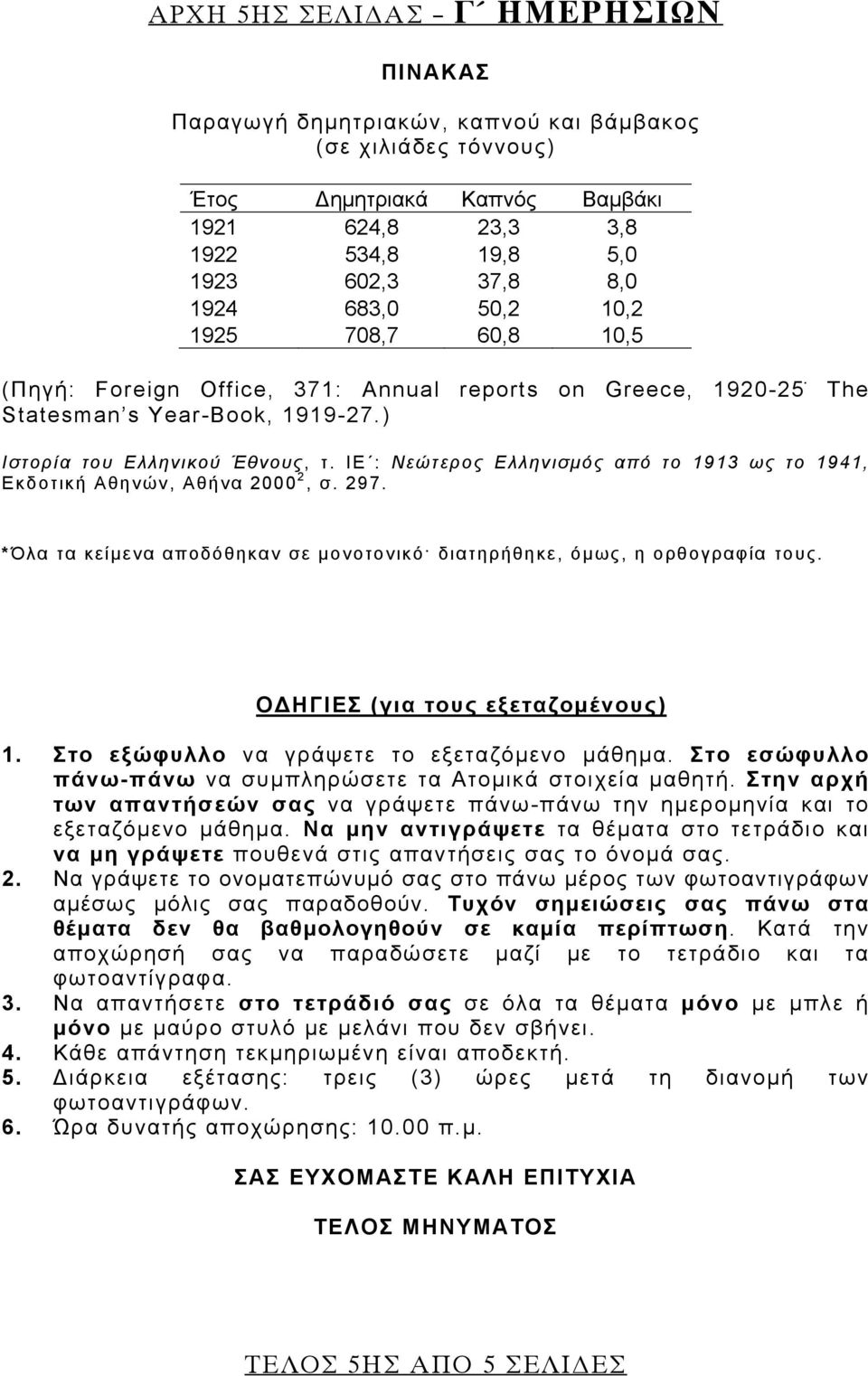 ΙΕ : Νεώτερος Ελληνισμός από το 1913 ως το 1941, Eκδοτική Αθηνών, Αθήνα 2000 2, σ. 297. *Όλα τα κείμενα αποδόθηκαν σε μονοτονικό διατηρήθηκε, όμως, η ορθογραφία τους.