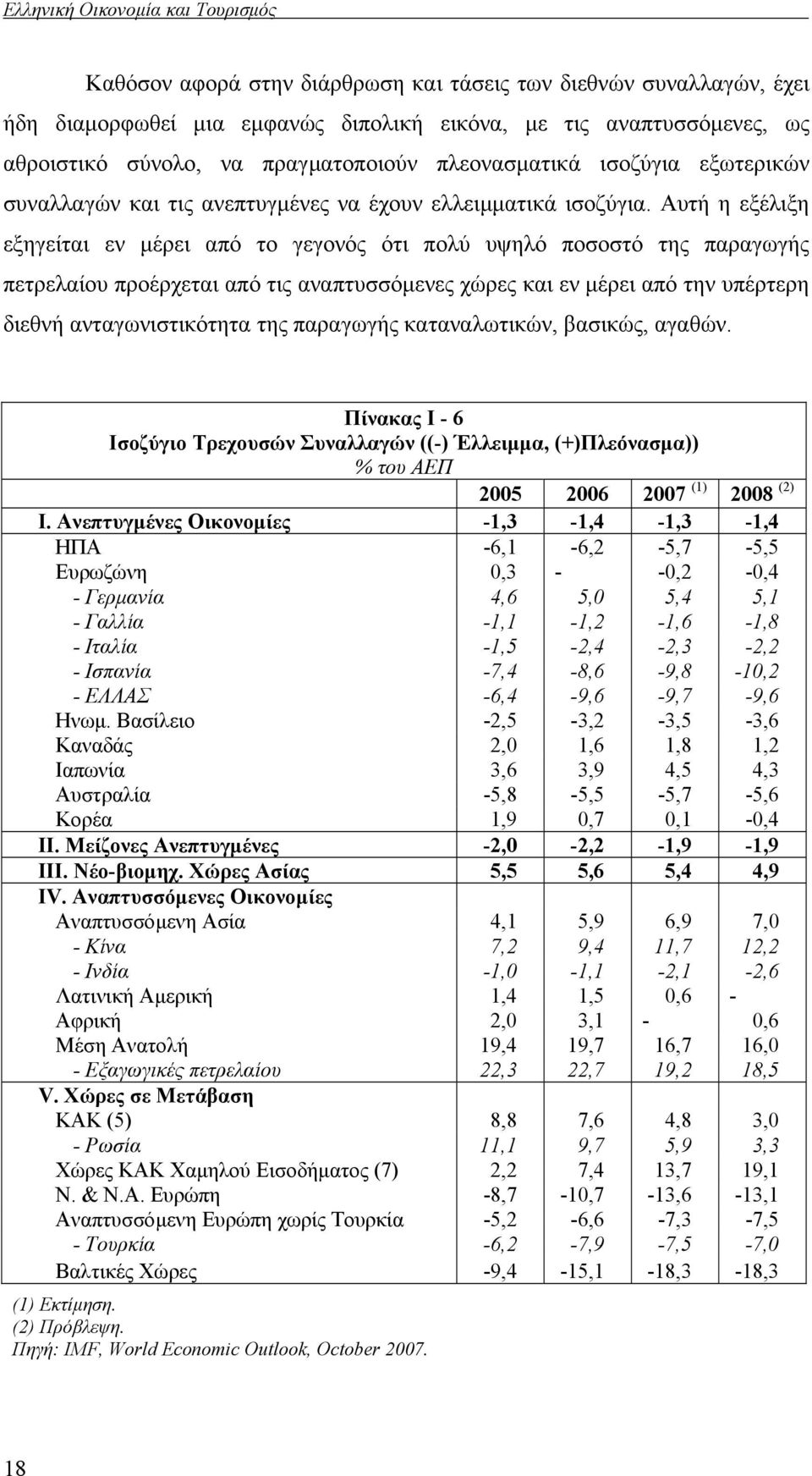 Αυτή η εξέλιξη εξηγείται εν µέρει από το γεγονός ότι πολύ υψηλό ποσοστό της παραγωγής πετρελαίου προέρχεται από τις αναπτυσσόµενες χώρες και εν µέρει από την υπέρτερη διεθνή ανταγωνιστικότητα της