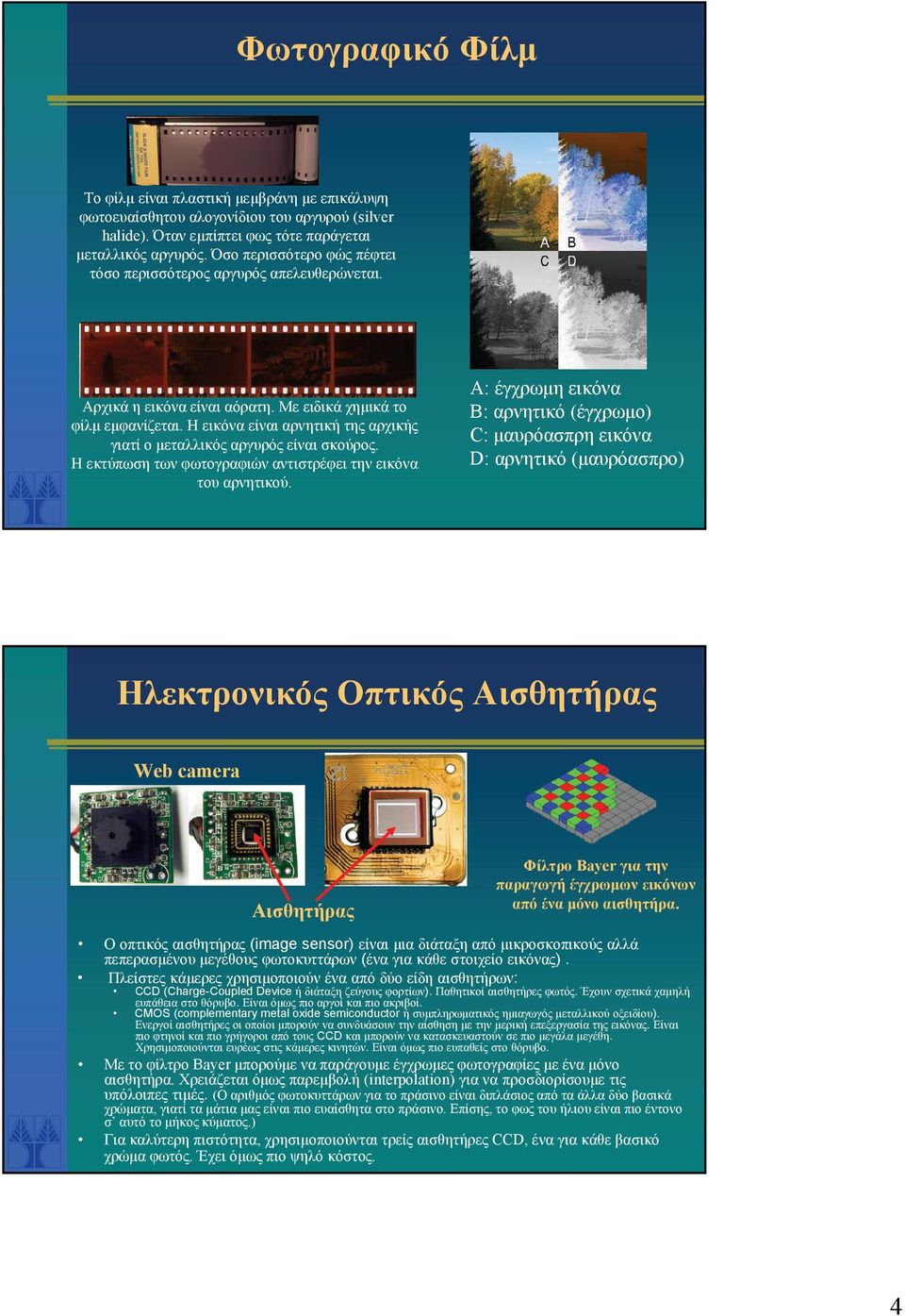 Η εικόνα είναι αρνητική της αρχικής γιατί ο μεταλλικός αργυρός είναι σκούρος. Η εκτύπωση των φωτογραφιών αντιστρέφει την εικόνα του αρνητικού.