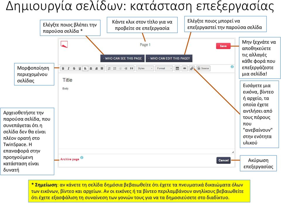 σελίδα Μην ξεχνάτε να αποθηκεύετε τις αλλαγές κάθε φορά που επεξεργάζεστε μια σελίδα!