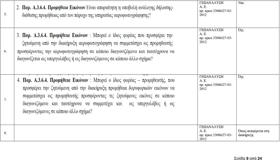 ΓΕΩΑΝΑΛΥΣΗ Α. Ε. αρ. πρωτ.33086/27-03- Όχι. 7. 8.