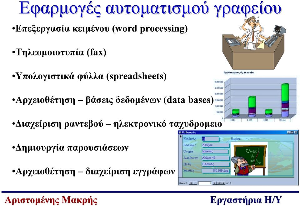 Αρχειοθέτηση βάσεις δεδοµένων (data bases) ιαχείριση ραντεβού