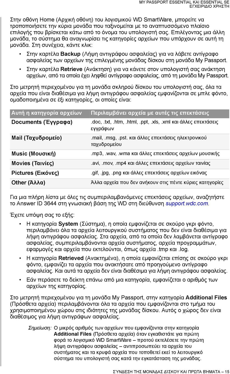 Στη συνέχεια, κάντε κλικ: Στην καρτέλα Backup (Λήψη αντιγράφου ασφαλείας) για να λάβετε αντίγραφο ασφαλείας των αρχείων της επιλεγμένης μονάδας δίσκου στη μονάδα My Passport.