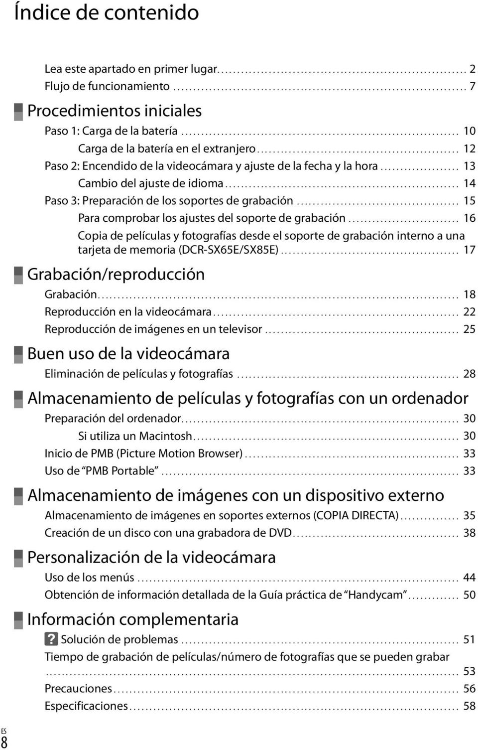 .................... 13 Cambio del ajuste de idioma............................................................ 14 Paso 3: Preparación de los soportes de grabación.