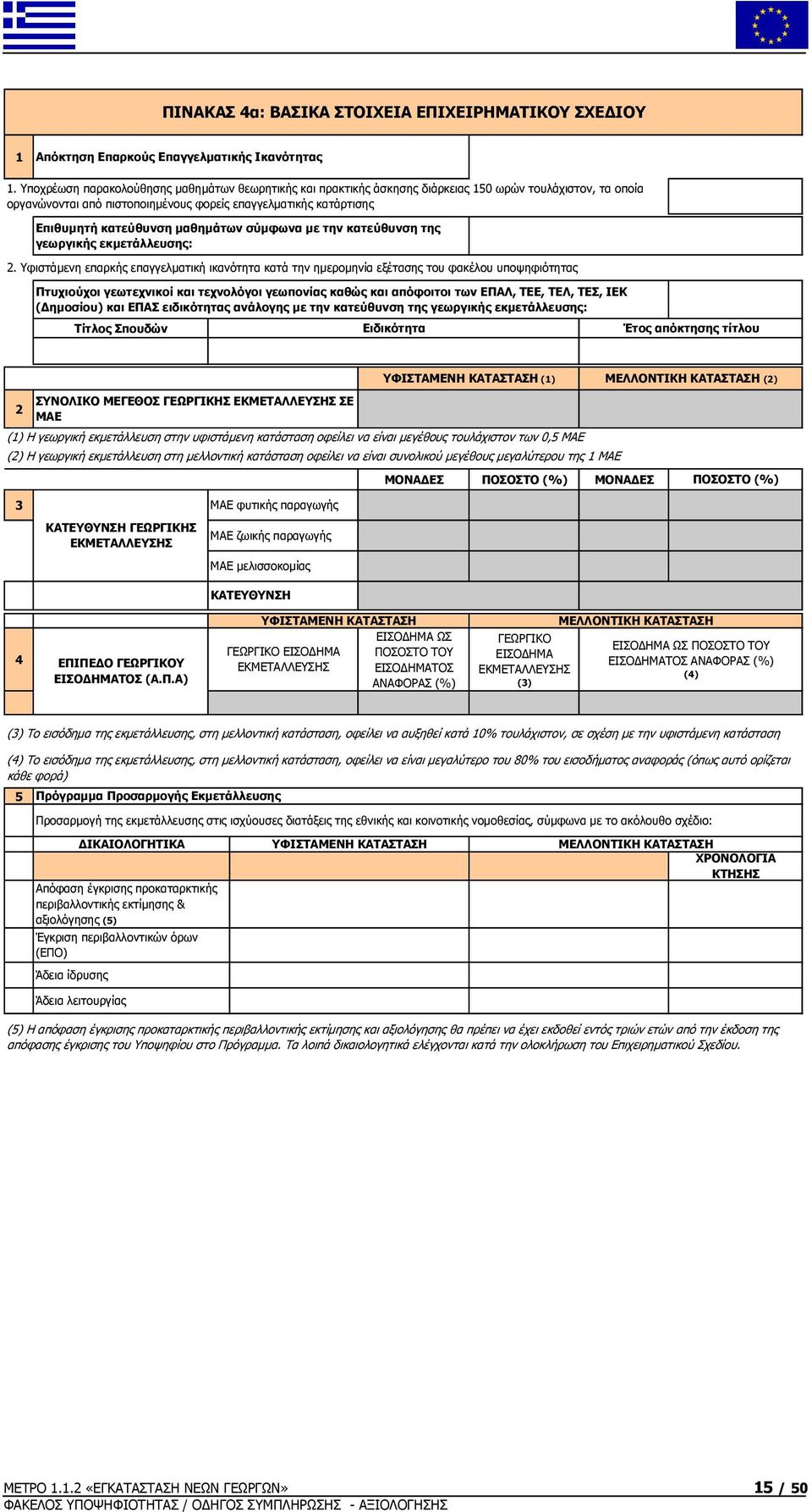 μαθημάτων σύμφωνα με την κατεύθυνση της γεωργικής εκμετάλλευσης: 2.