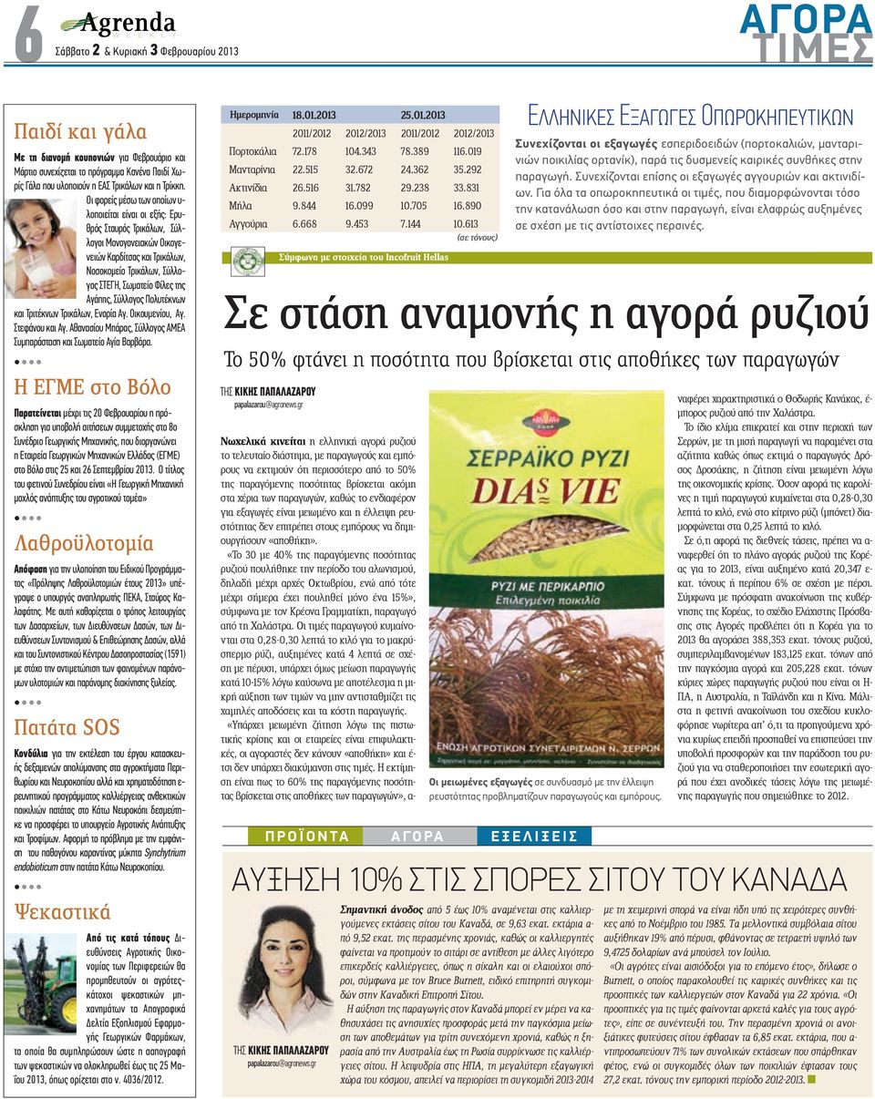 Αγάπης, Σύλλογος Πολυτέκνων και Τριτέκνων Τρικάλων, Ενορία Αγ. Οικουµενίου, Αγ. Στεφάνου και Αγ. Αθανασίου Μπάρας, Σύλλογος ΑΜΕΑ Συµπαράσταση και Σωµατείο Αγία Βαρβάρα.