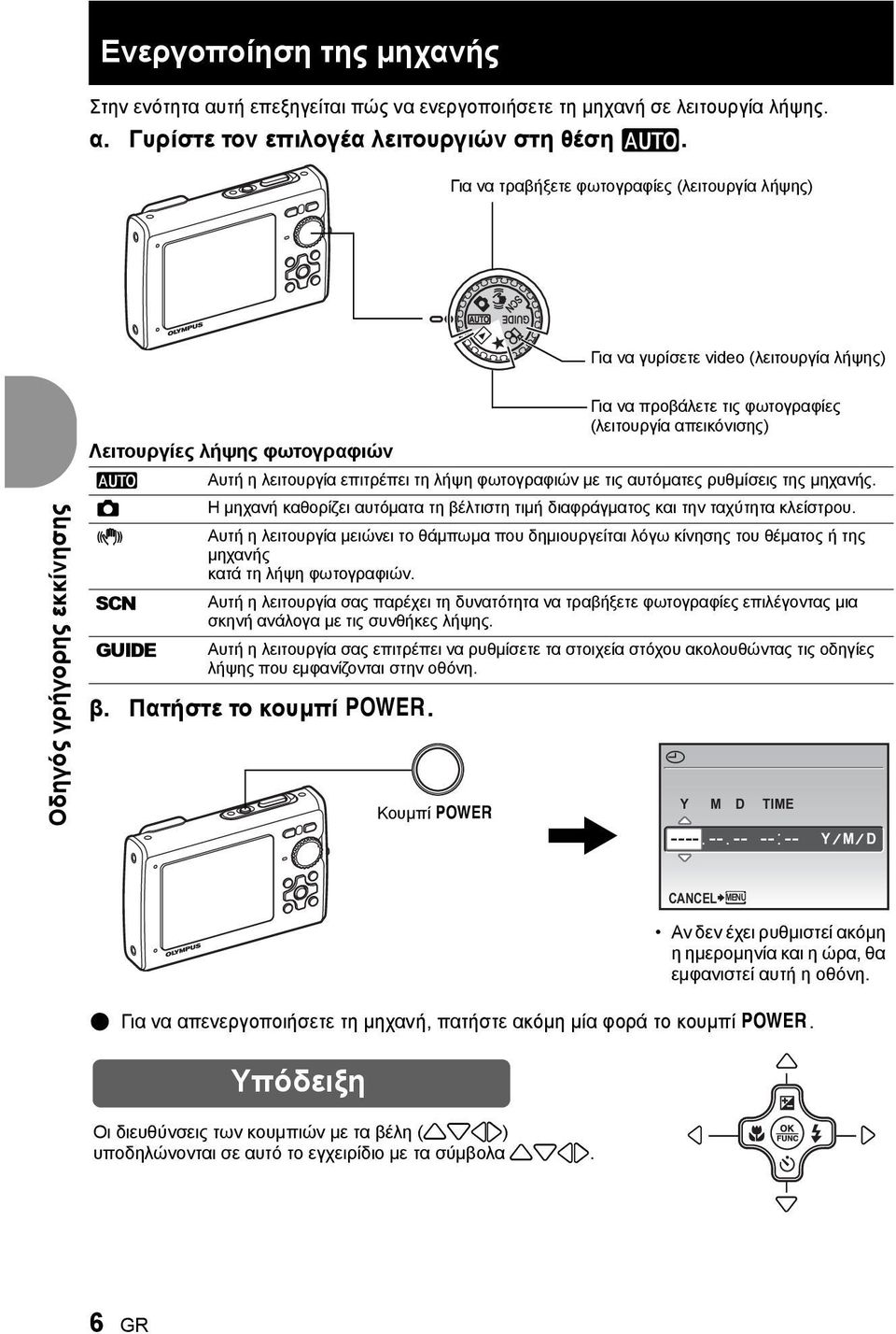 φωτογραφιών με τις αυτόματες ρυθμίσεις της μηχανής. Η μηχανή καθορίζει αυτόματα τη βέλτιστη τιμή διαφράγματος και την ταχύτητα κλείστρου.