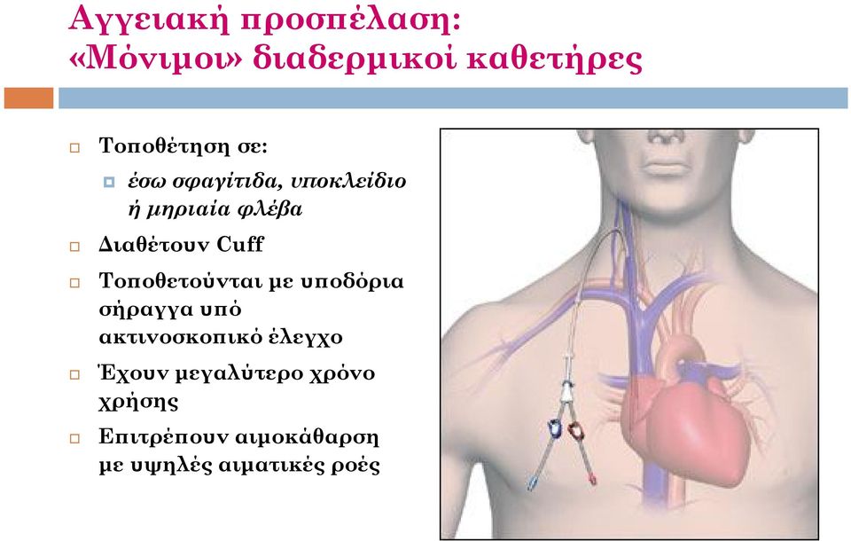 Τοποθετούνται με υποδόρια σήραγγα υπό ακτινοσκοπικό έλεγχο Έχουν