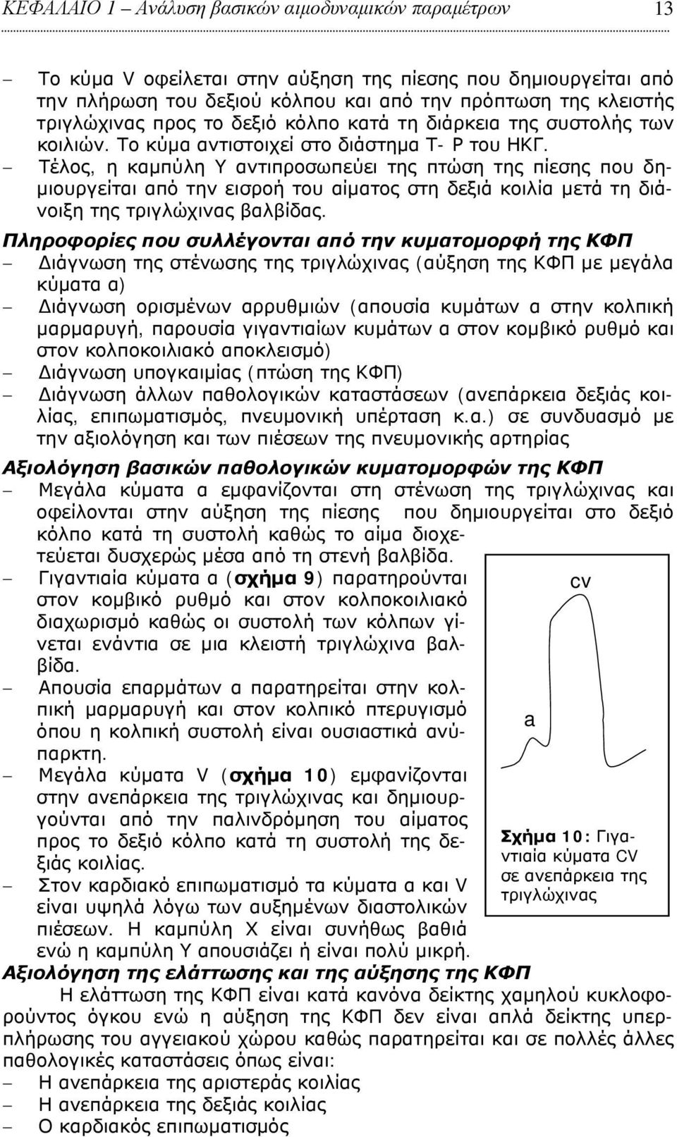 Τέλος, η καμπύλη Υ αντιπροσωπεύει της πτώση της πίεσης που δημιουργείται από την εισροή του αίματος στη δεξιά κοιλία μετά τη διάνοιξη της τριγλώχινας βαλβίδας.