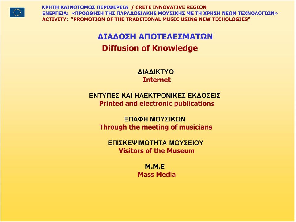 electronic publications ΕΠΑΦΗ ΜΟΥΣΙΚΩΝ Through the meeting of