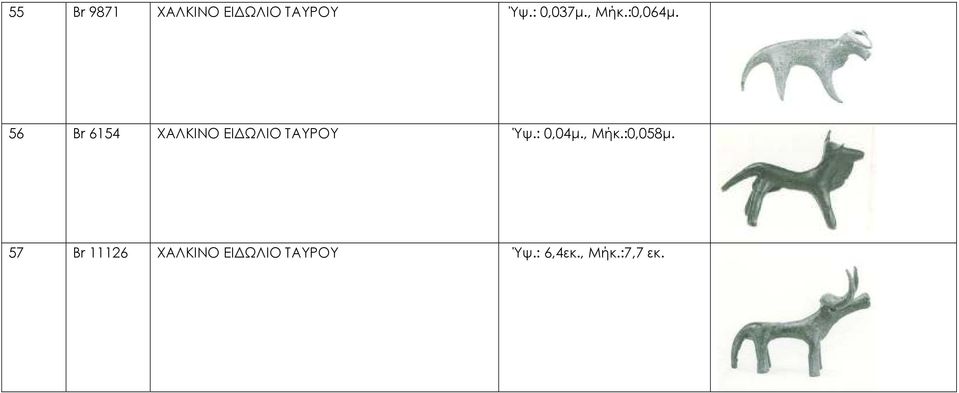 56 Br 6154 ΧΑΛΚΙΝΟ ΕΙ ΩΛΙΟ ΤΑΥΡΟΥ Ύψ.: 0,04µ.