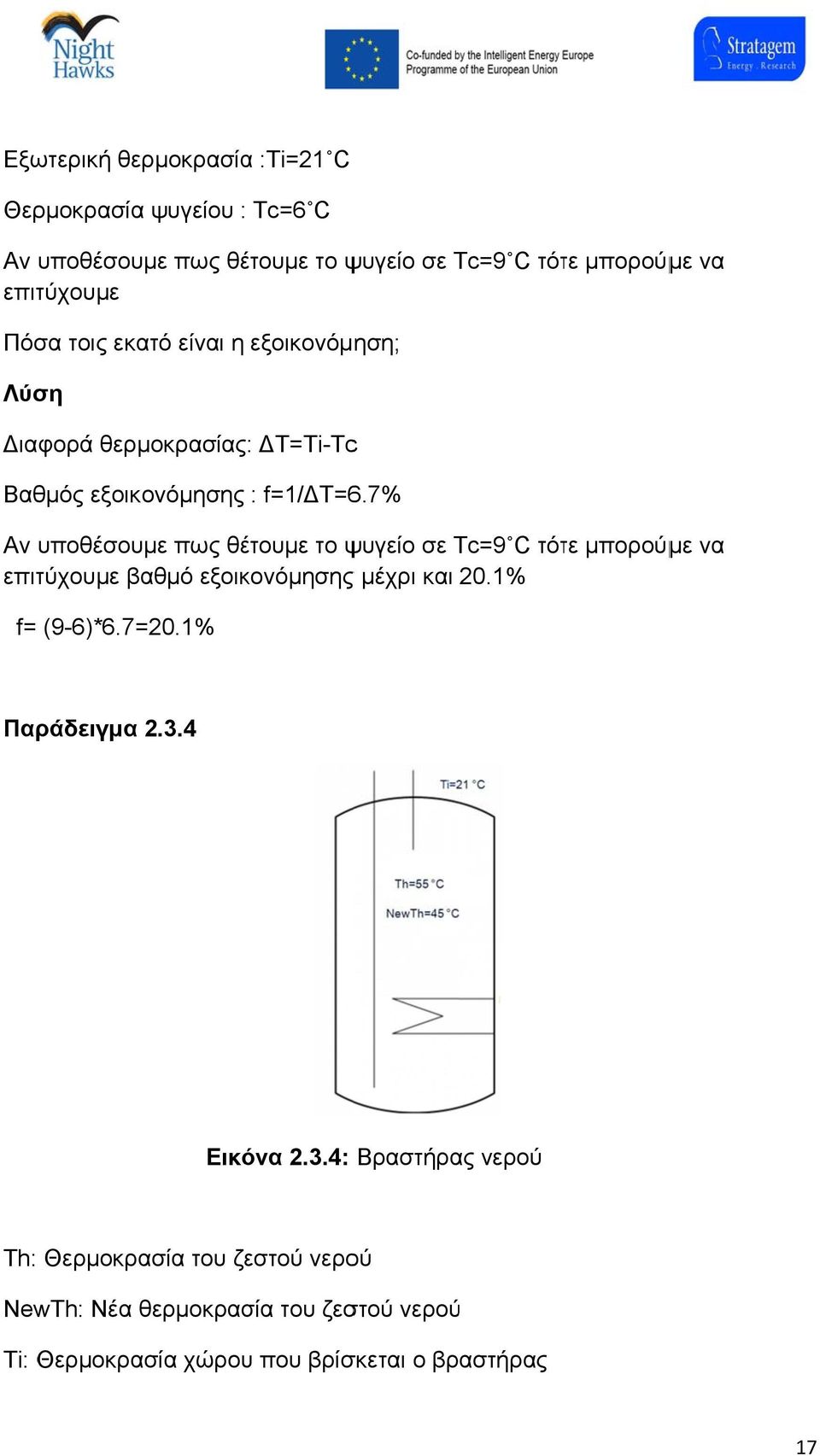 7% Αν υποθέσουμε πως θέτουμε το ψυγείο σε Τc=9 C τότε μπορούμε να επιτύχουμε βαθμό εξοικονόμησηςς μέχρι και 20.1% f= (9-6)*6.7= =20.