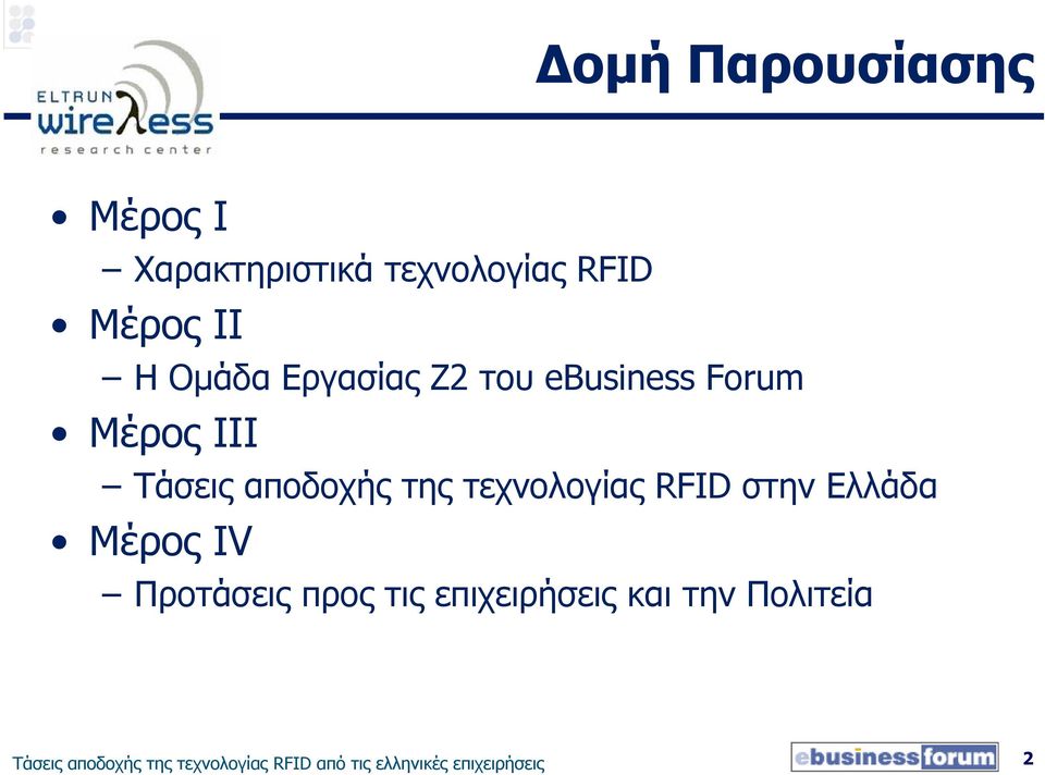 τεχνολογίας RFID στην Ελλάδα Μέρος ΙV Προτάσεις προς τις επιχειρήσεις