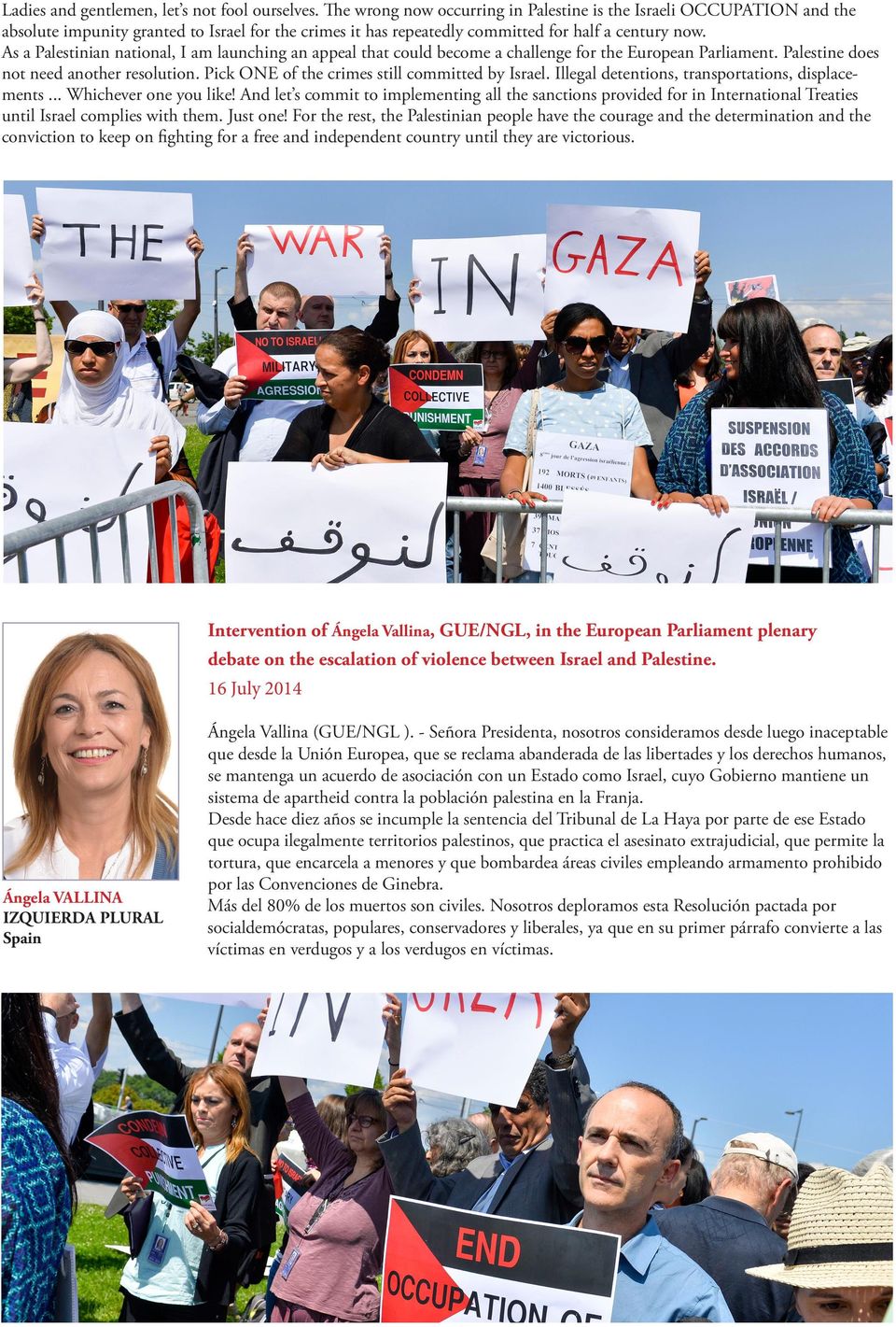 As a Palestinian national, I am launching an appeal that could become a challenge for the European Parliament. Palestine does not need another resolution.