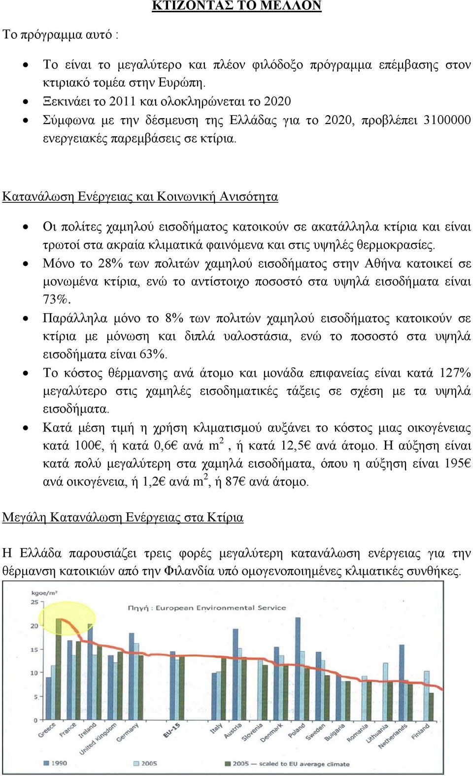 Καηαλάισζε Δλέξγεηαο θαη Κνηλσληθή Αληζόηεηα Οη πνιίηεο ρακεινύ εηζνδήκαηνο θαηνηθνύλ ζε αθαηάιιεια θηίξηα θαη είλαη ηξσηνί ζηα αθξαία θιηκαηηθά θαηλόκελα θαη ζηηο πςειέο ζεξκνθξαζίεο.