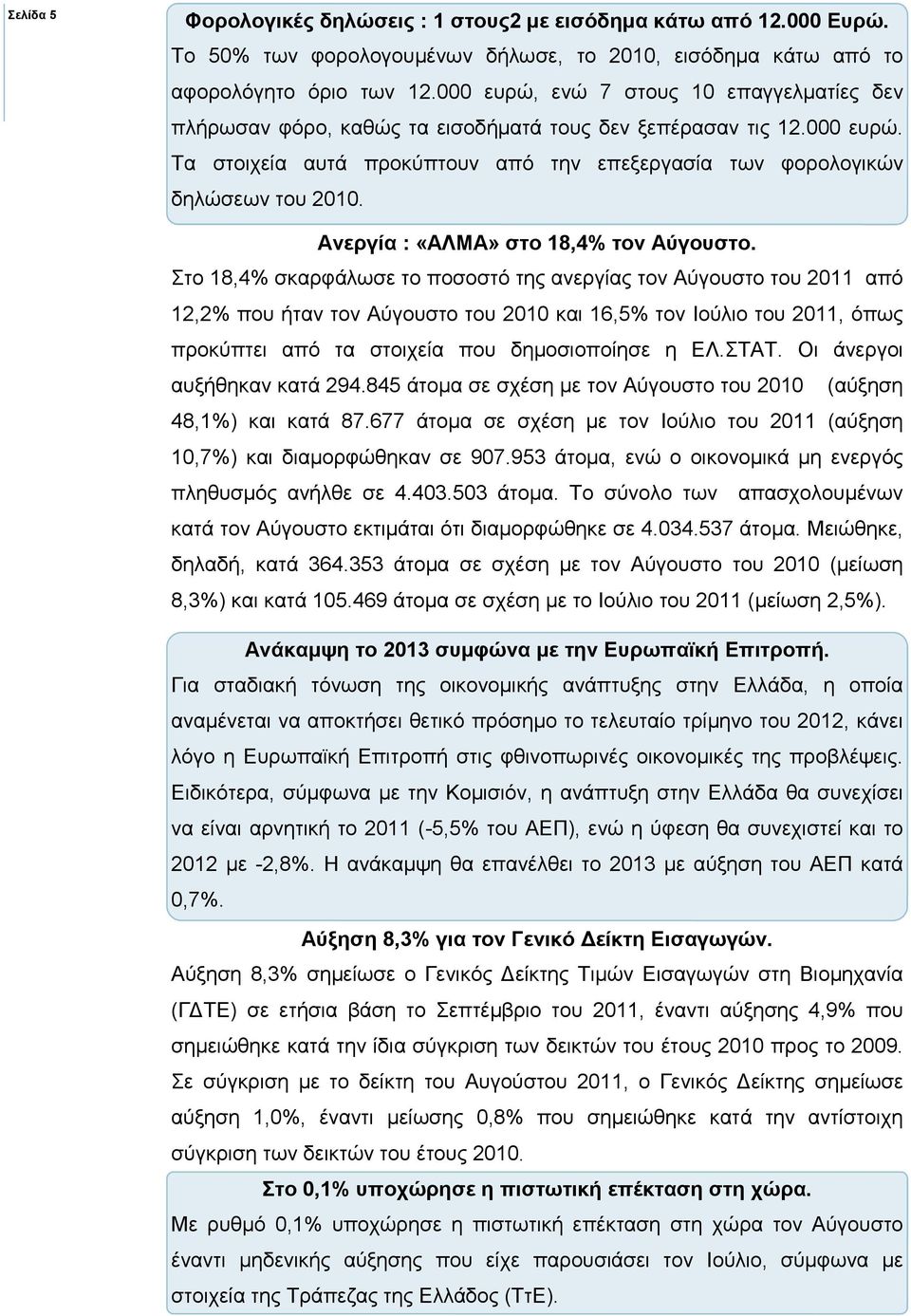 Ανεργία : «ΑΛΜΑ» στο 18,4% τον Αύγουστο.