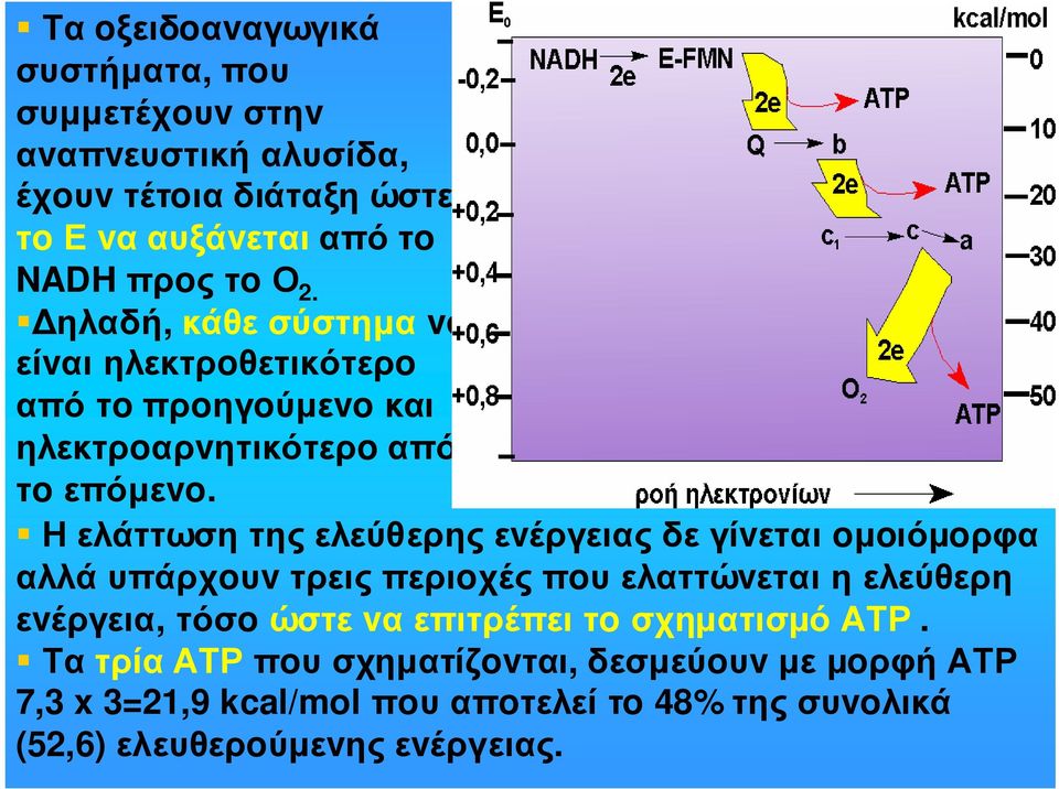 Η ελάττωση της ελεύθερης εvέργειας δε γίvεται oµoιόµoρφα αλλά υπάρχoυv τρεις περιoχές πoυ ελαττώvεται η ελεύθερη εvέργεια, τόσoώστε