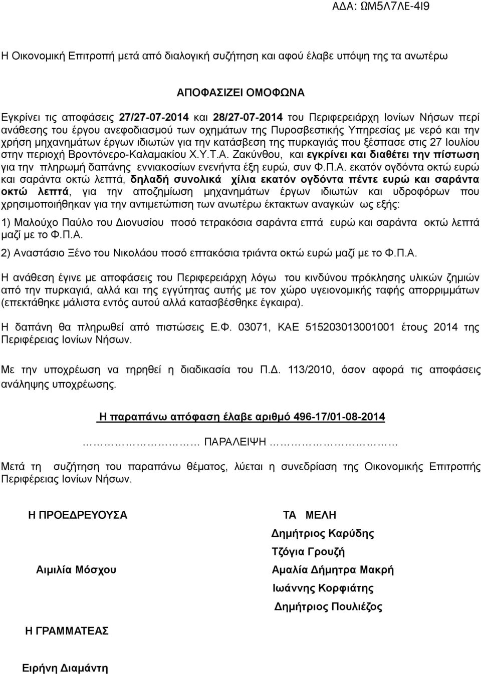 Βροντόνερο-Καλαμακίου Χ.Υ.Τ.Α.