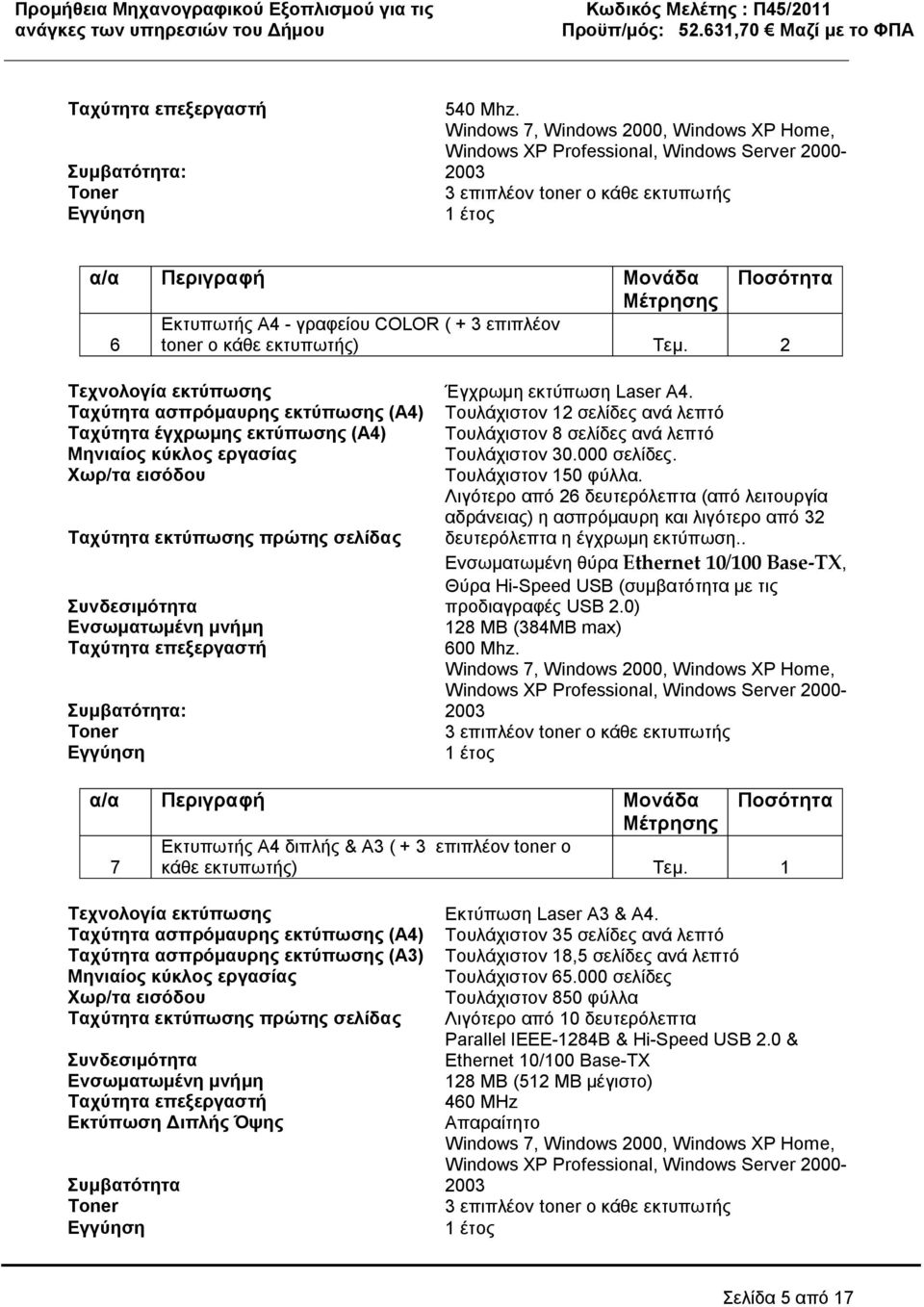 εκτυπωτής) Τεμ. 2 Τεχνολογία εκτύπωσης Έγχρωμη εκτύπωση Laser A4.