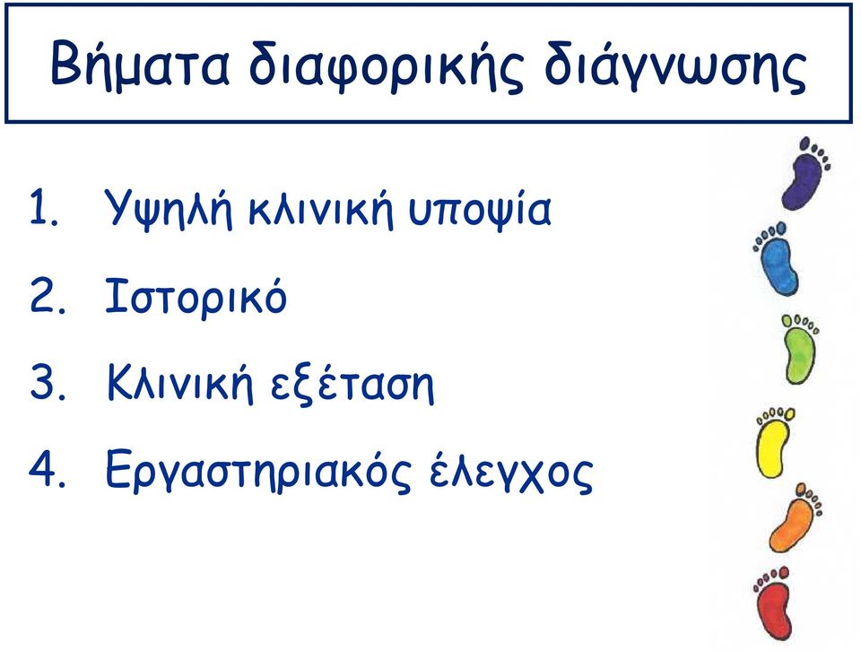 Υψηλή κλινική υποψία 2.