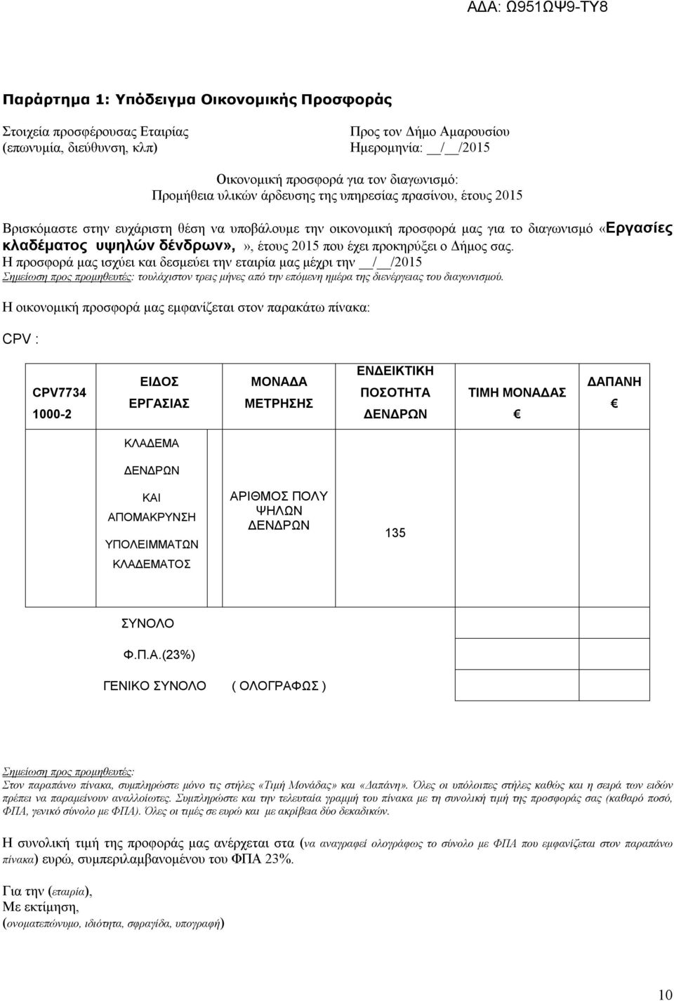 έχει προκηρύξει ο Δήμος σας.