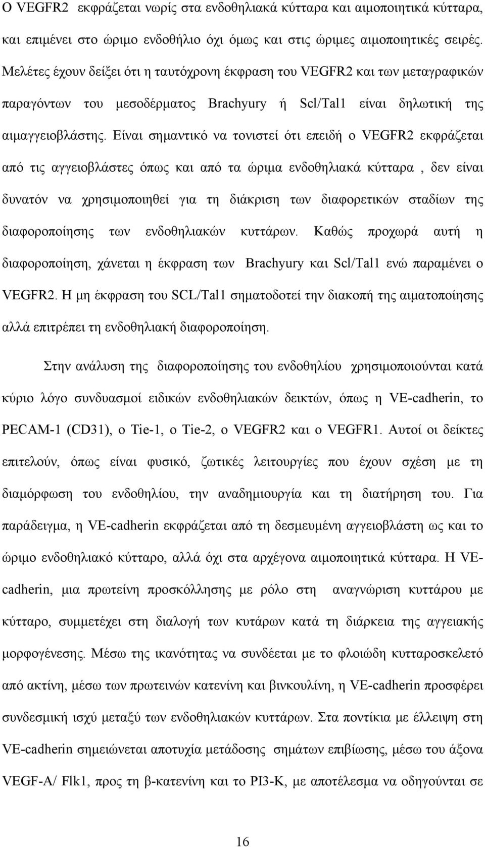 Είναι σημαντικό να τονιστεί ότι επειδή o VEGFR2 εκφράζεται από τις αγγειοβλάστες όπως και από τα ώριμα ενδοθηλιακά κύτταρα, δεν είναι δυνατόν να χρησιμοποιηθεί για τη διάκριση των διαφορετικών