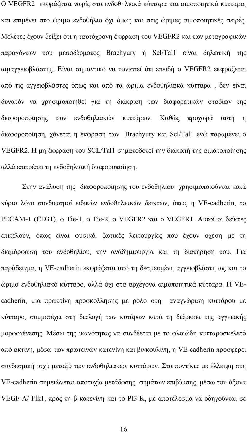 Είναι σημαντικό να τονιστεί ότι επειδή o VEGFR2 εκφράζεται από τις αγγειοβλάστες όπως και από τα ώριμα ενδοθηλιακά κύτταρα, δεν είναι δυνατόν να χρησιμοποιηθεί για τη διάκριση των διαφορετικών