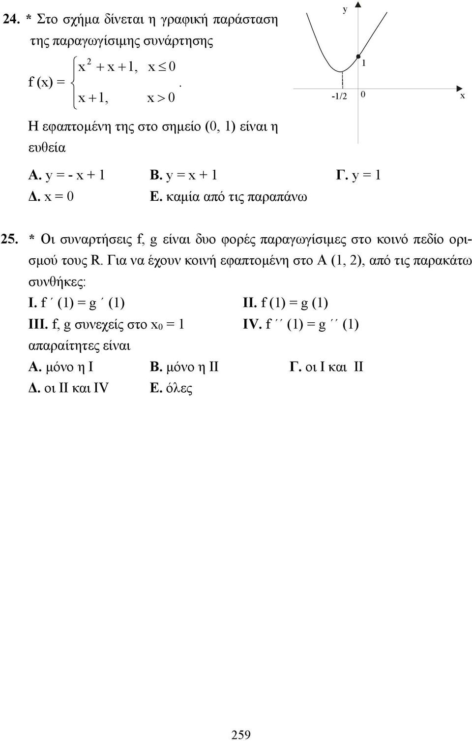* Οι συναρτήσεις f, g είναι δυο φορές παραγωγίσιμες στο κοινό πεδίο ορισμού τους R.