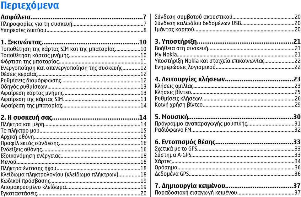 ..13 Αφαίρεση της µπαταρίας...14 2. Η συσκευή σας...14 Πλήκτρα και µέρη...14 Το πλήκτρο µου...15 Αρχική οθόνη...15 Προφίλ εκτός σύνδεσης...16 Ενδείξεις οθόνης...16 Εξοικονόµηση ενέργειας...18 Μενού.