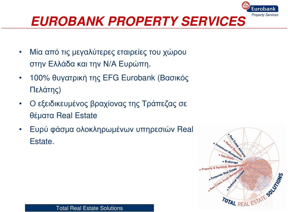 100% θυγατρική της EFG Eurobank (Βασικός Πελάτης) Ο