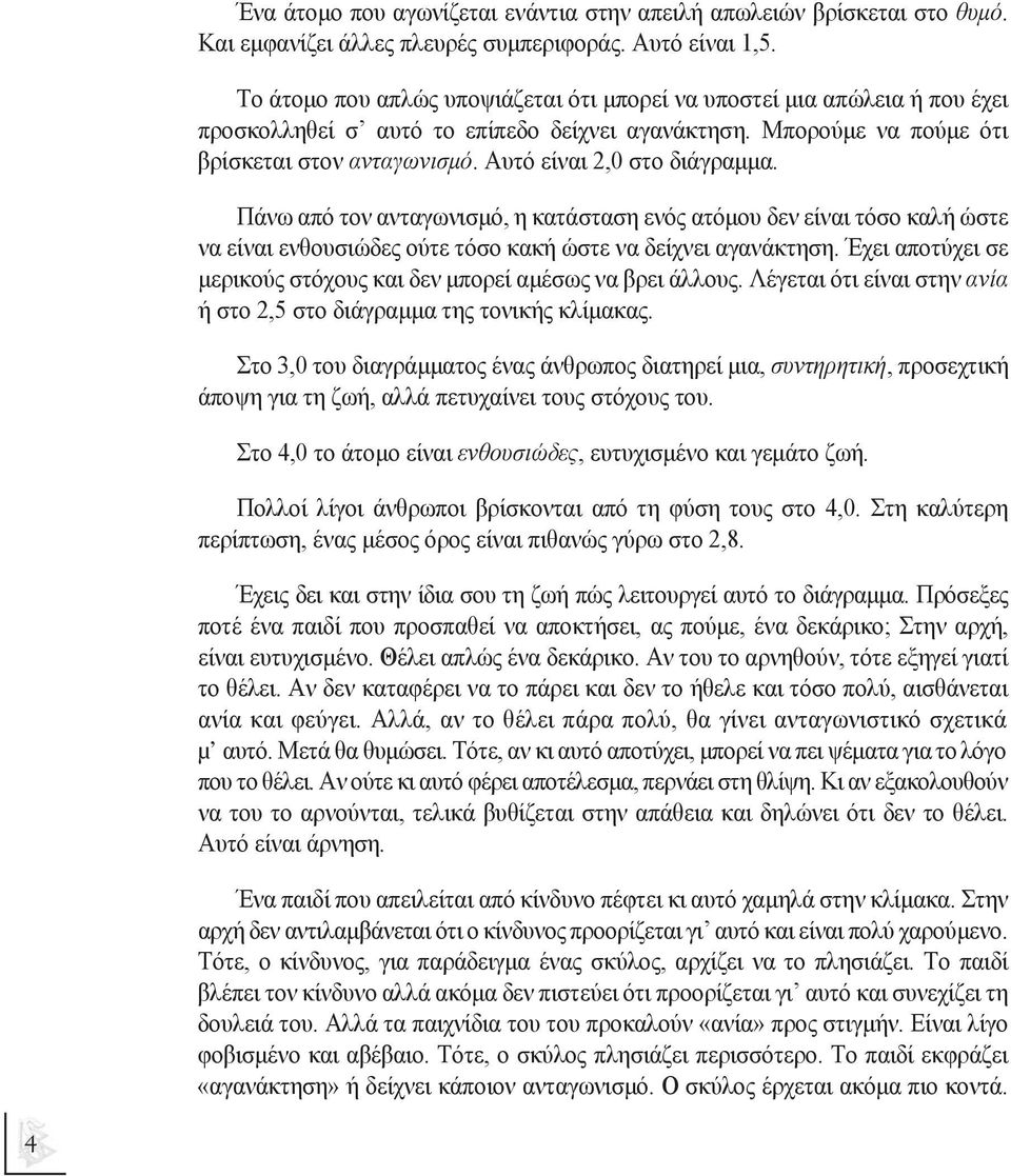 Αυτό είναι 2,0 στο διάγραµµα. Πάνω από τον ανταγωνισµό, η κατάσταση ενός ατόµου δεν είναι τόσο καλή ώστε να είναι ενθουσιώδες ούτε τόσο κακή ώστε να δείχνει αγανάκτηση.