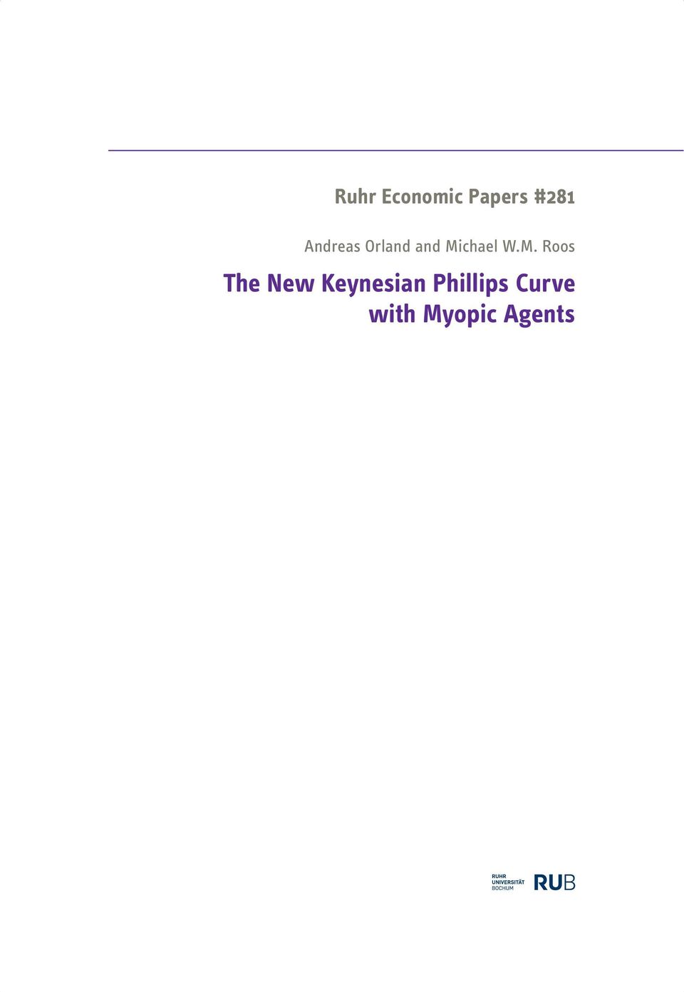 M. Roos The New Keynesian