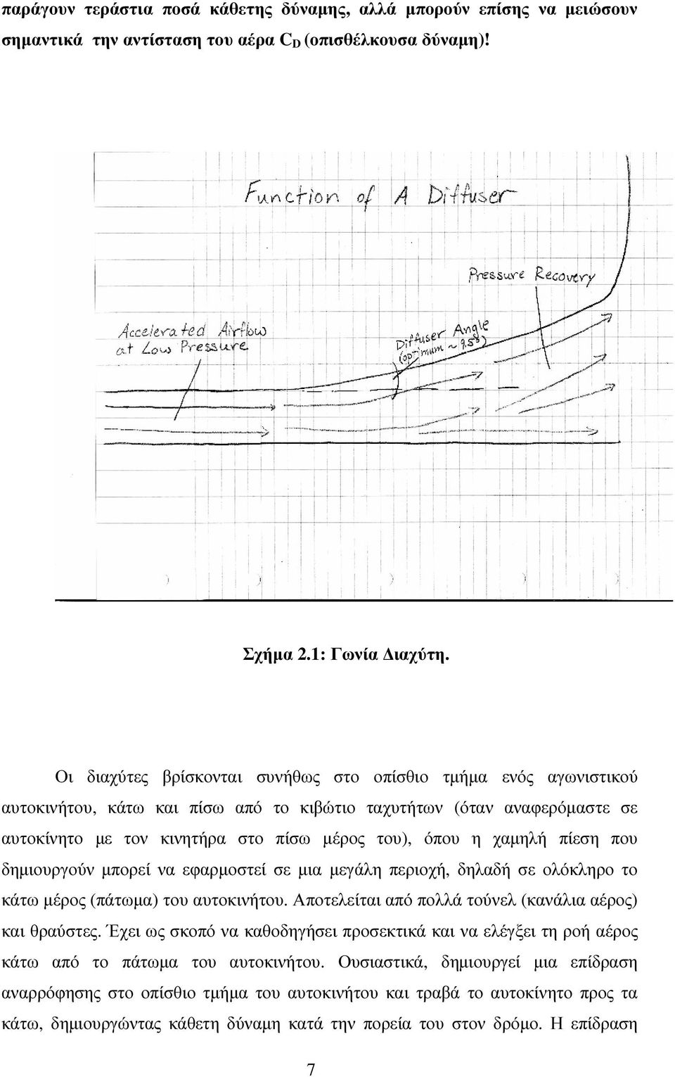 χαµηλή πίεση που δηµιουργούν µπορεί να εφαρµοστεί σε µια µεγάλη περιοχή, δηλαδή σε ολόκληρο το κάτω µέρος (πάτωµα) του αυτοκινήτου. Αποτελείται από πολλά τούνελ (κανάλια αέρος) και θραύστες.