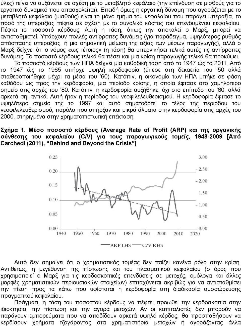 επενδυμένου κεφαλαίου. Πέφτει το ποσοστό κέρδους. Αυτή η τάση, όπως την αποκαλεί ο Μαρξ, μπορεί να αντισταθμιστεί.