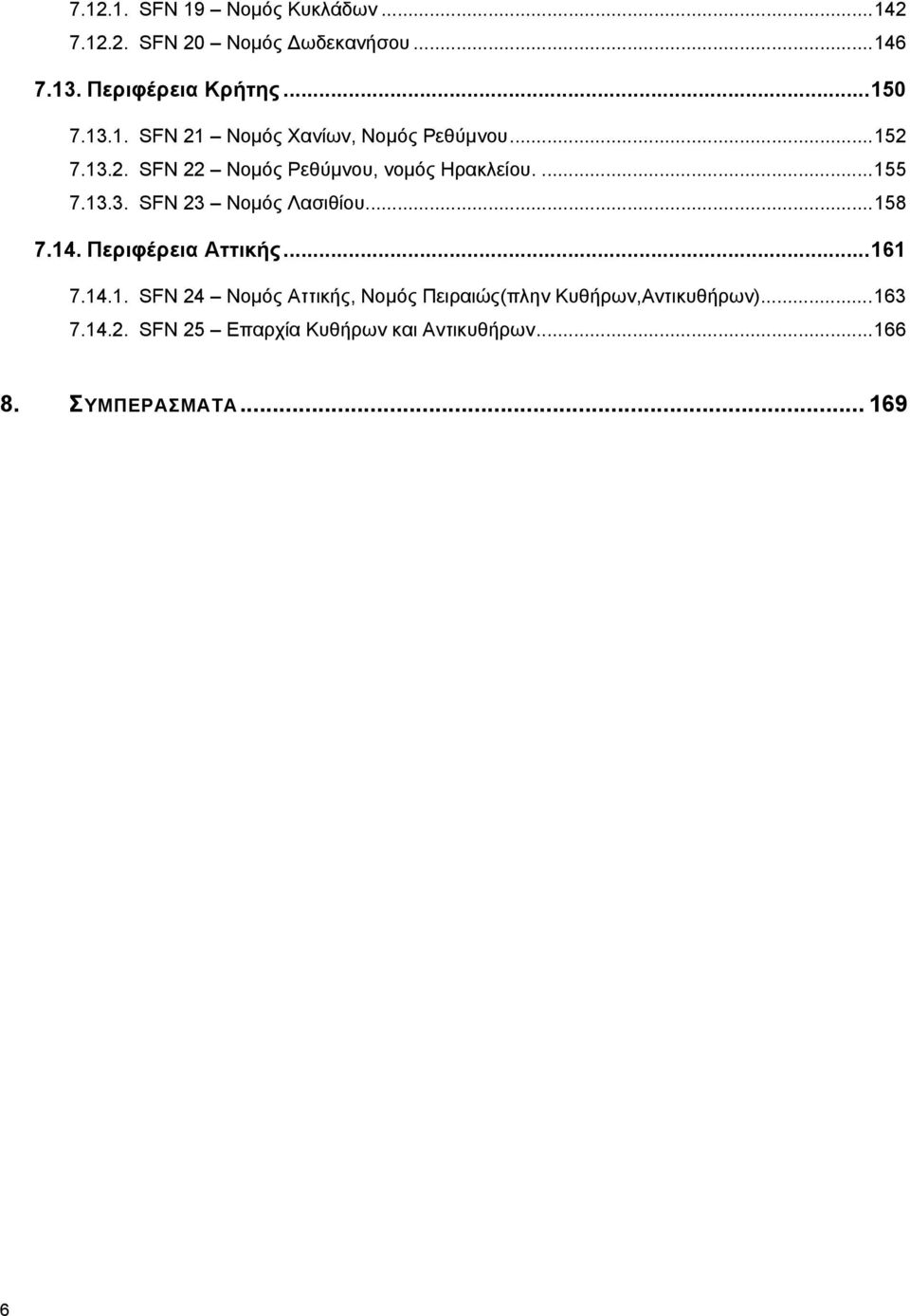 ..158 7.14. Περιφέρεια Αττικής...161 7.14.1. SFN 24 Νομός Αττικής, Νομός Πειραιώς(πλην Κυθήρων,Αντικυθήρων).