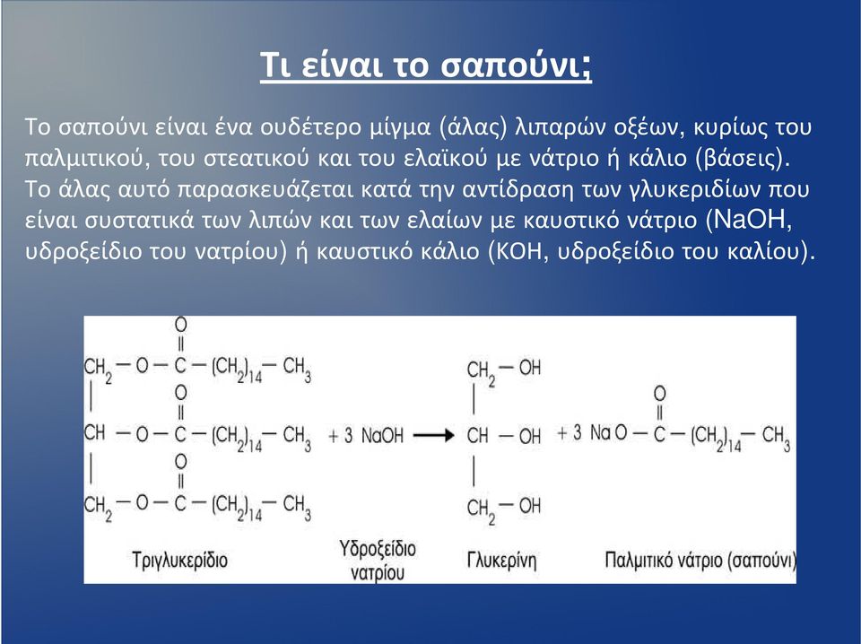 Το άλας αυτό παρασκευάζεται κατά την αντίδραση των γλυκεριδίων που είναι συστατικά των