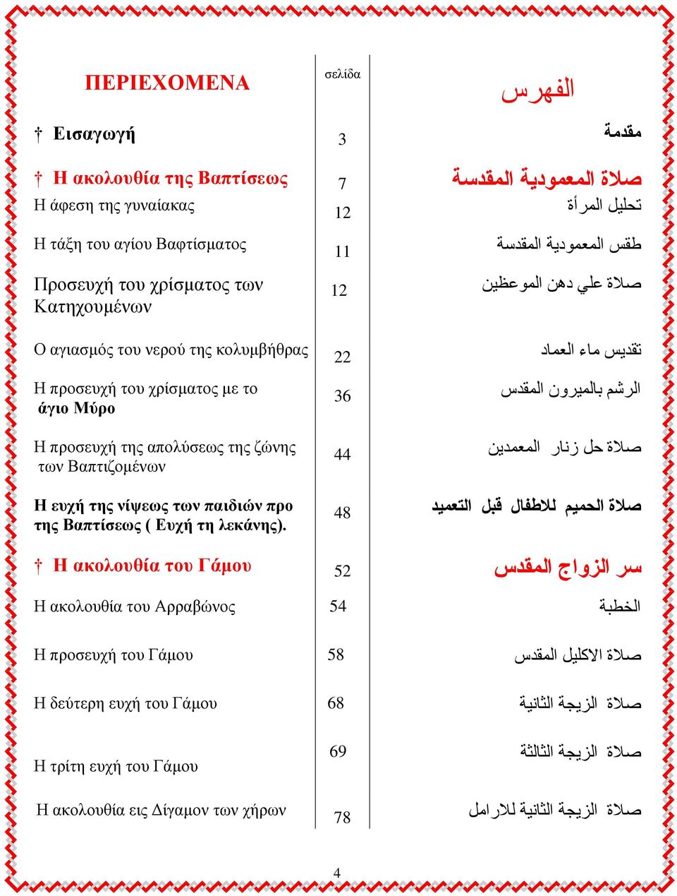 ηδξ γχκδξ ηςκ Βαπηζγμιέκςκ 44 صالة حل سوار المعمذيه Η επρή ηεο λίςεσο ησλ παηδηώλ πξν ηεο Βαπηίζεσο ( Δπρή ηε ιεθάλεο).