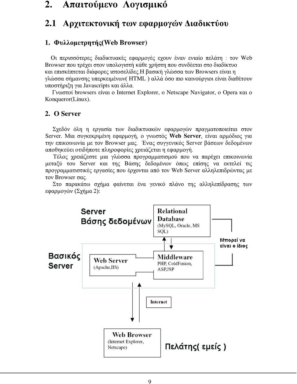 διάφορες ιστοσελίδες.η βασική γλώσσα των Browsers είναι η γλώσσα σήμανσης υπερκειμένων( HTML ) αλλά όσο πιο καινούργιοι είναι διαθέτουν υποστήριξη για Javascripts και άλλα.