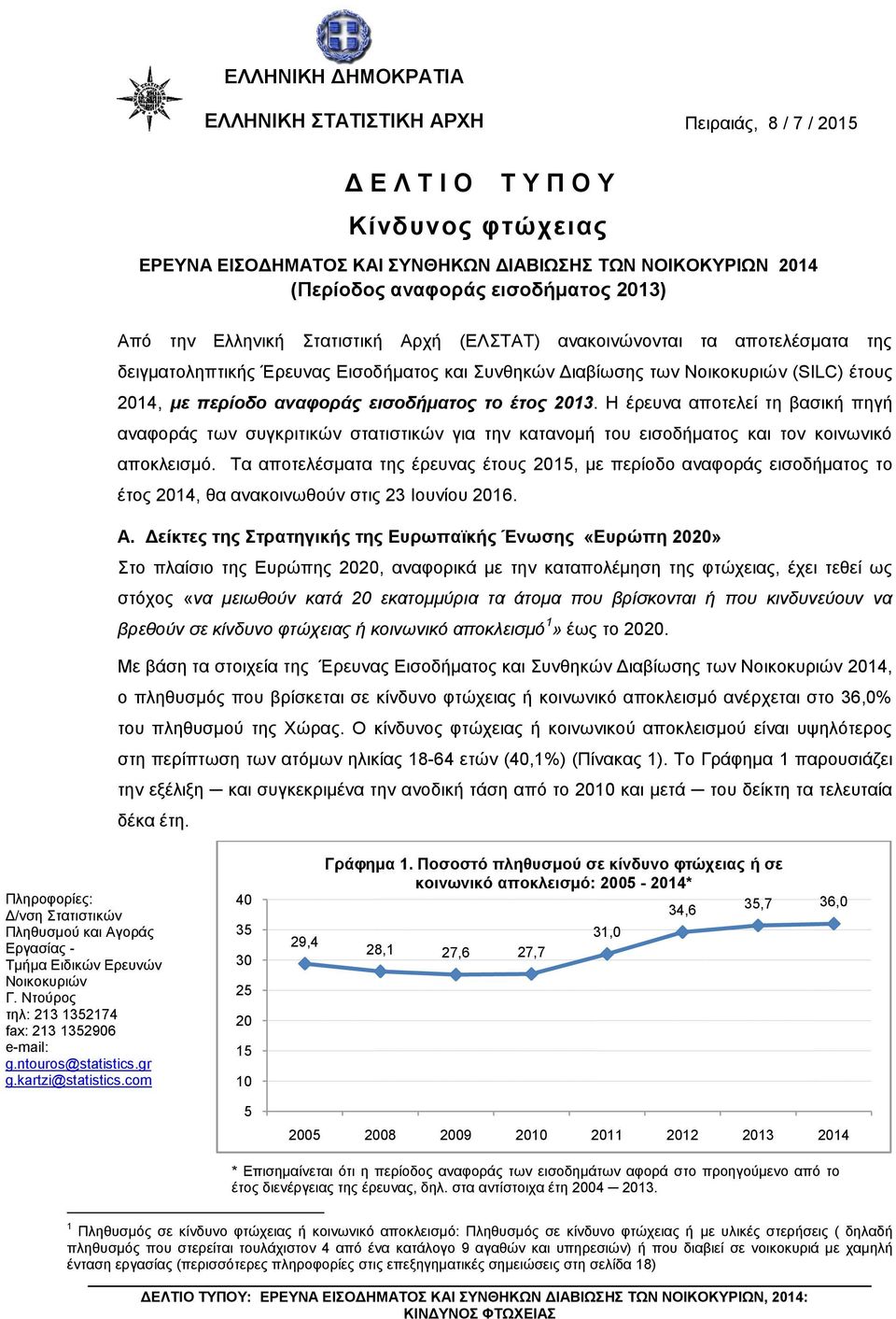 ειζοδήμαηορ ηο έηορ 2013. Η έξεπλα απνηειεί ηε βαζηθή πεγή αλαθνξάο ησλ ζπγθξηηηθώλ ζηαηηζηηθώλ γηα ηελ θαηαλνκή ηνπ εηζνδήκαηνο θαη ηνλ θνηλσληθό απνθιεηζκό.